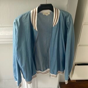 Baby blue light weight men’s cotton bomber jacket size XL perfect for summer